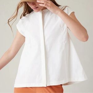 Athleta White Cap Sleeve Top